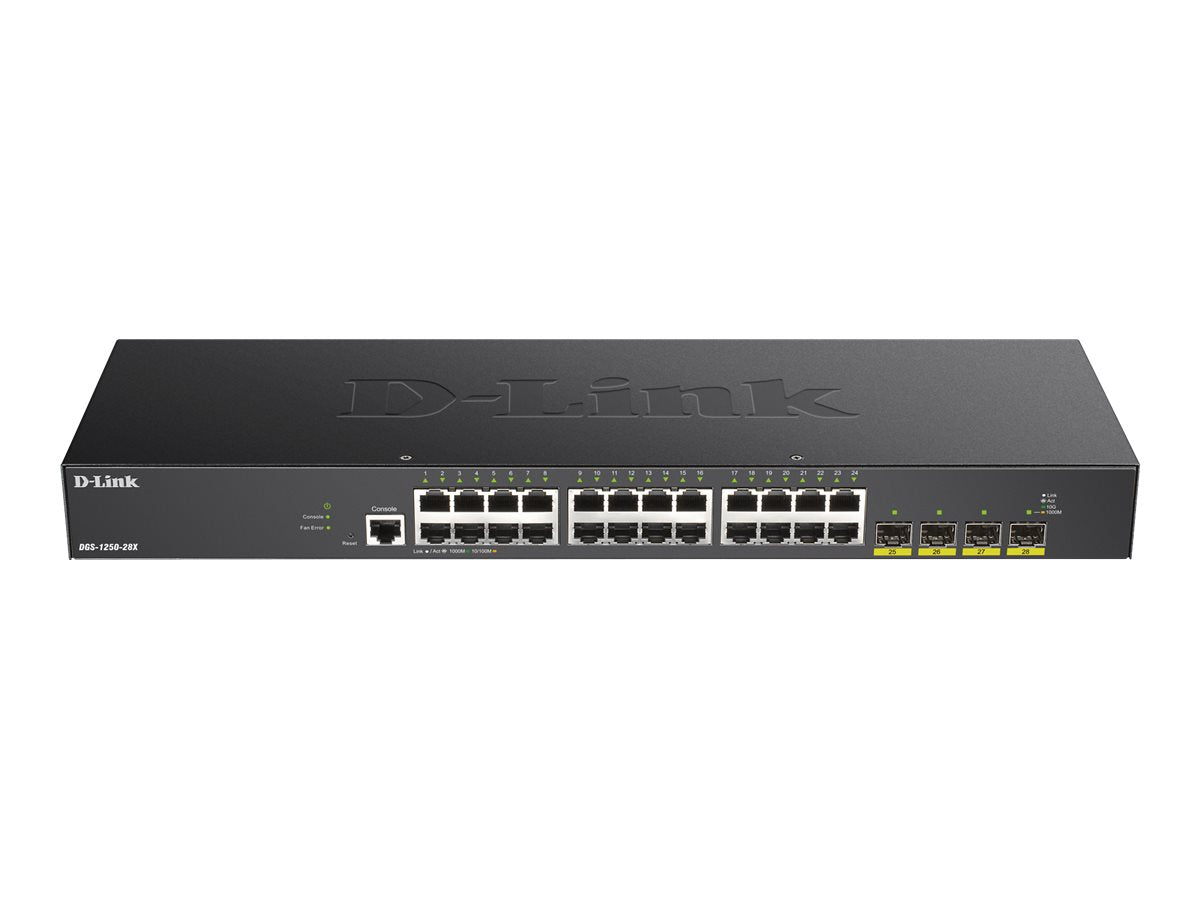 D-Link DGS-1250-28X/E Netzwerk Switch RJ45/SFP+ 24 + 4 Port 128 Gbit/s D-Link DGS-1250-28X/E Netzwerk Switch RJ45/SFP+ 24 + 4 Port 128 Gbit/s